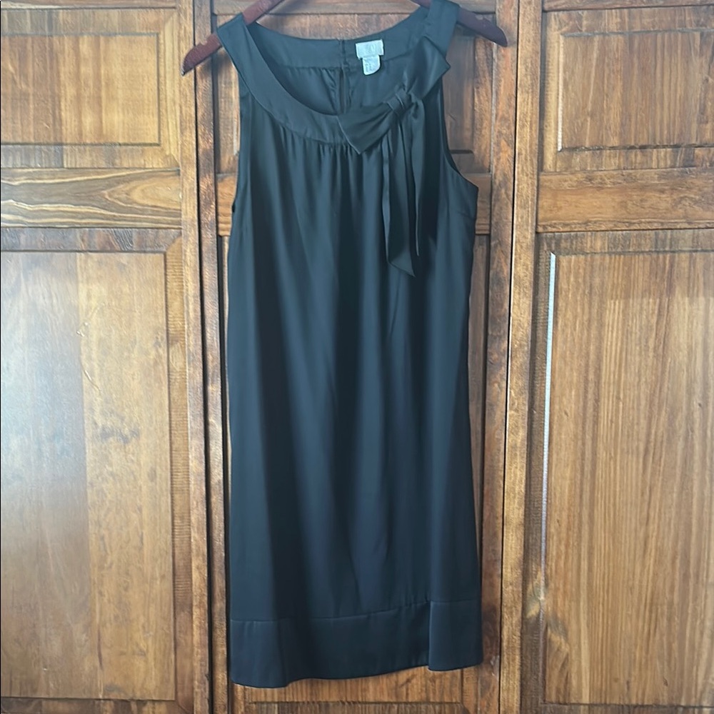 Black Ruched Sheath Midi Dress Scoop Neck